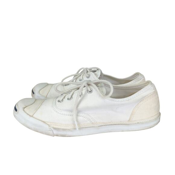Converse Jack Purcell White Canvas Low Top Sneakers Shoes Men's 8.5 Women's 10.5 - Picture 2 of 9